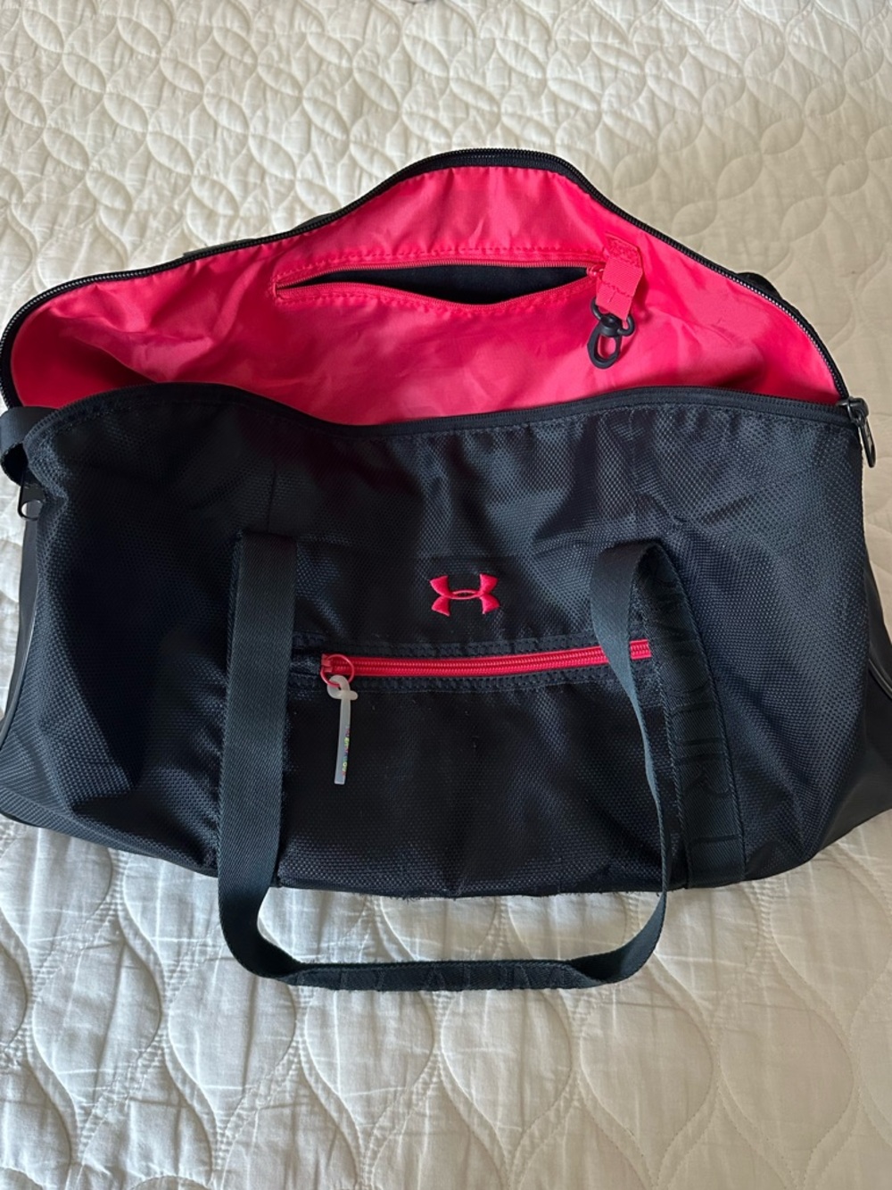 Under Armour Black Duffel with Red Interior
